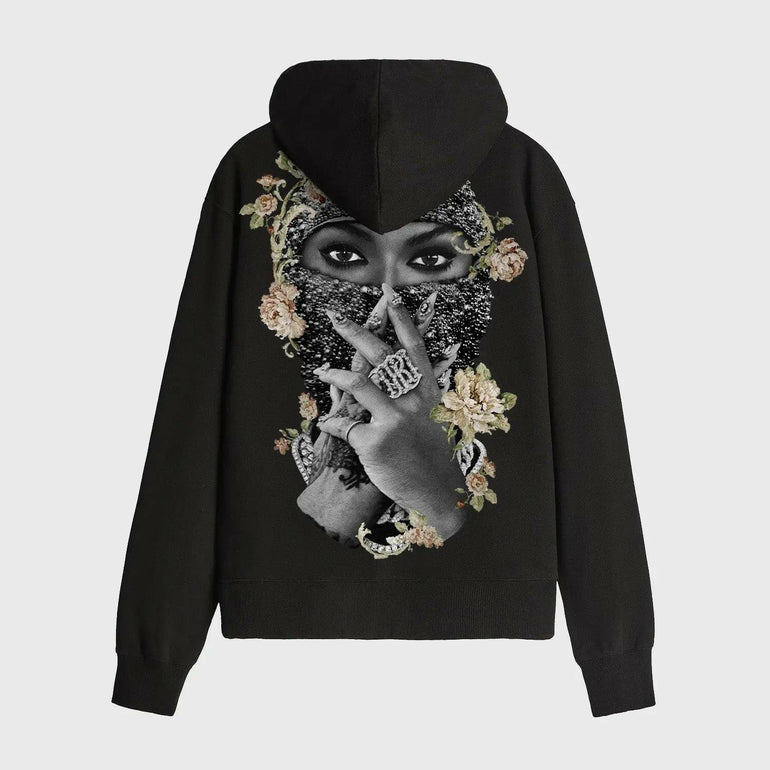 PEARLS AND ROSES MASK HOODIE WITH LOGO IH NOM UH NIT IH NOM UH NIT sweater.