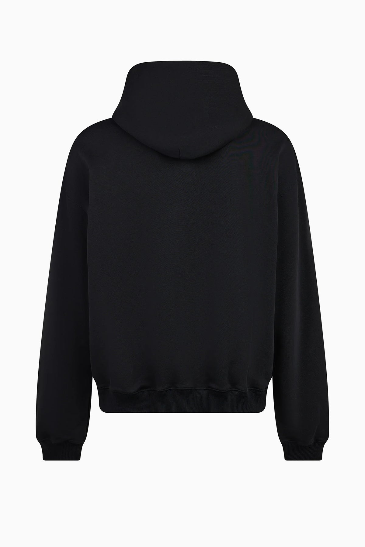 IH NOM UH NIT FW26 black cotton Family Print Hoodie with female portrait and Dobermann graphic, back  view