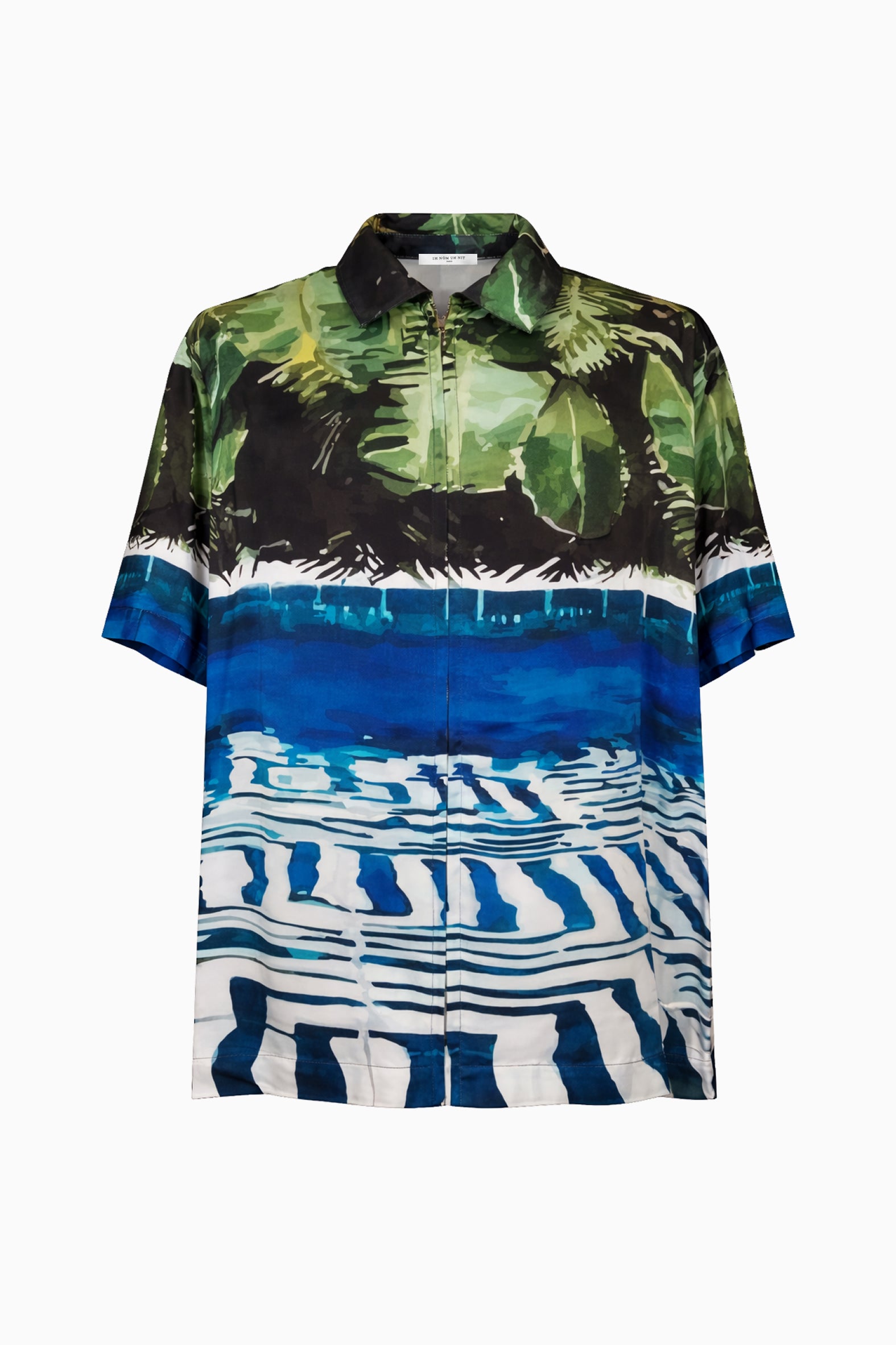IH NOM UH NIT Swimmingpool short-sleeve shirt with tropical print