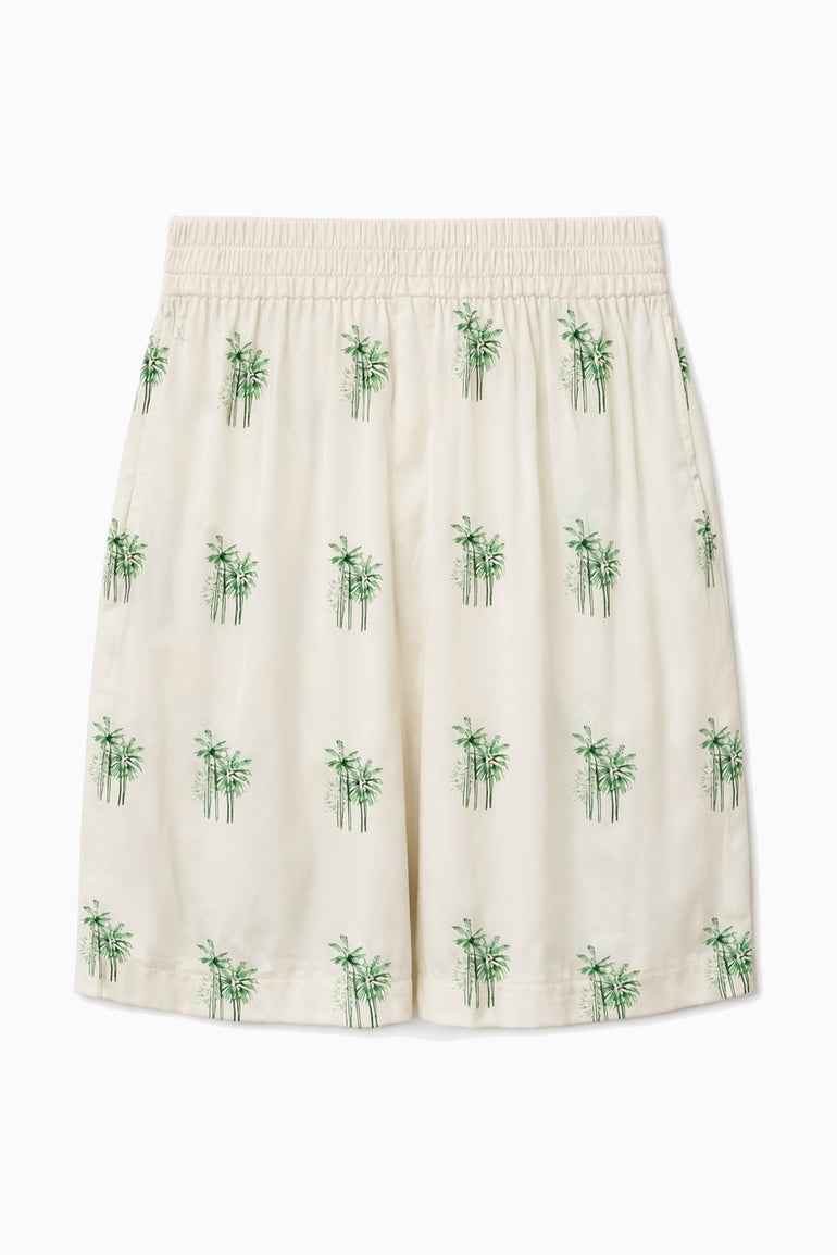 IH NOM UH NIT palm print viscose shorts with elastic waistband